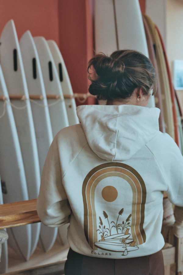 Flower Crop Hoodie · Cream