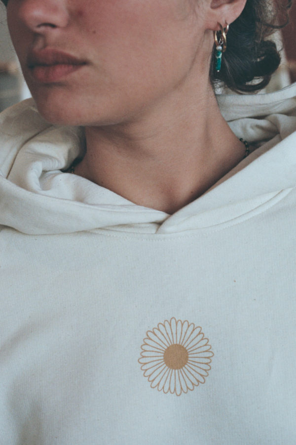 Flower Crop Hoodie · Cream - Image 2